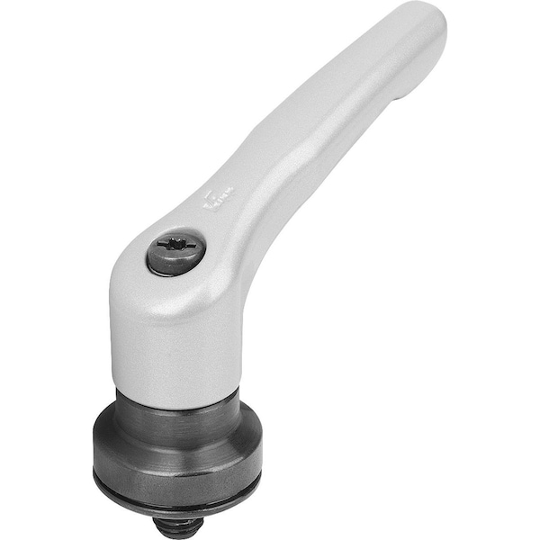 Adjustable Handle W Clamp Force Intensif Size:5 M12X50, Zinc Silver Met, Comp:Steel Black Oxidized